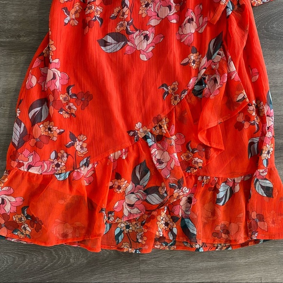 NWT A New Day Red/Orange Floral Dress - Picture 5 of 8